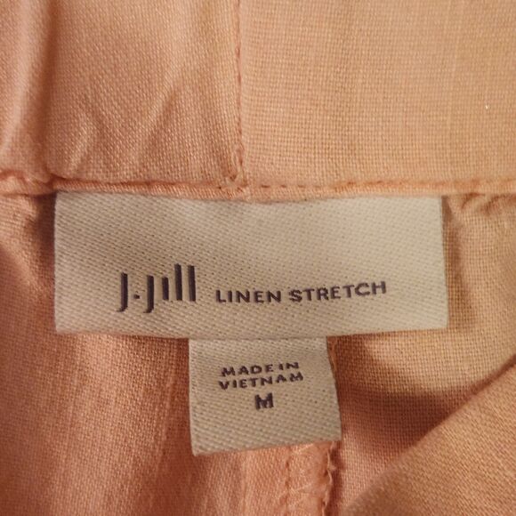 J. Jill Stretch Linen Blend Pull-On Pants, Ankle, Pearl Pink, Elastic Waist Sz M - Picture 3 of 10